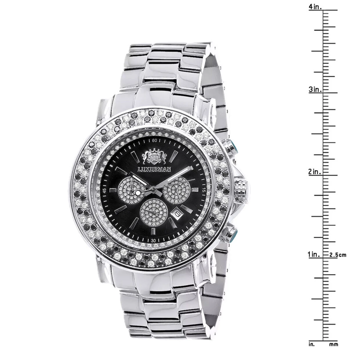 Luxurman Escalade Oversized 4 Carat White & Black Diamond Watch For Men 4 Luxurman Escalade Oversized 4 Carat White & Black Diamond Watch For Men - Image 4