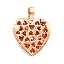 Large Pave Diamond Heart Pendant 10ct 14K White Gold -Luxurman large pave diamond heart pendant 10ct 14k gold backro