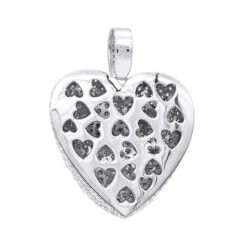 Large Pave Diamond Heart Pendant 10ct 14K White Gold -Luxurman large pave diamond heart pendant 10ct 14k gold backwh