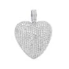 Large Pave Diamond Heart Pendant 10ct 14K White Gold