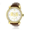 Large Yellow Gold Plated Phantom Men's Diamond Watch Luxurman Logo Face