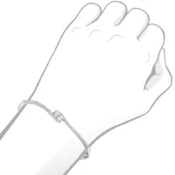 Love And Friendship Women's Diamond Bangle Bracelet 14K White Gold 1.1ct Luxurman -Luxurman love and friendship womens diamond bangle bracelet 14k gold 11ct luxurman bodwh