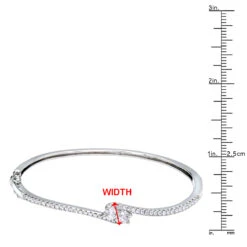 Love And Friendship Women's Diamond Bangle Bracelet 14K White Gold 1.1ct Luxurman -Luxurman love and friendship womens diamond bangle bracelet 14k gold 11ct luxurman rulerwh