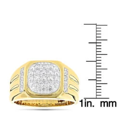 Luxurman 1 Carat Men's Diamond Ring 14K White Gold Pinky Ring -Luxurman luxurman 1 carat mens diamond ring 14k yellow rose white gold pinky ring ruler