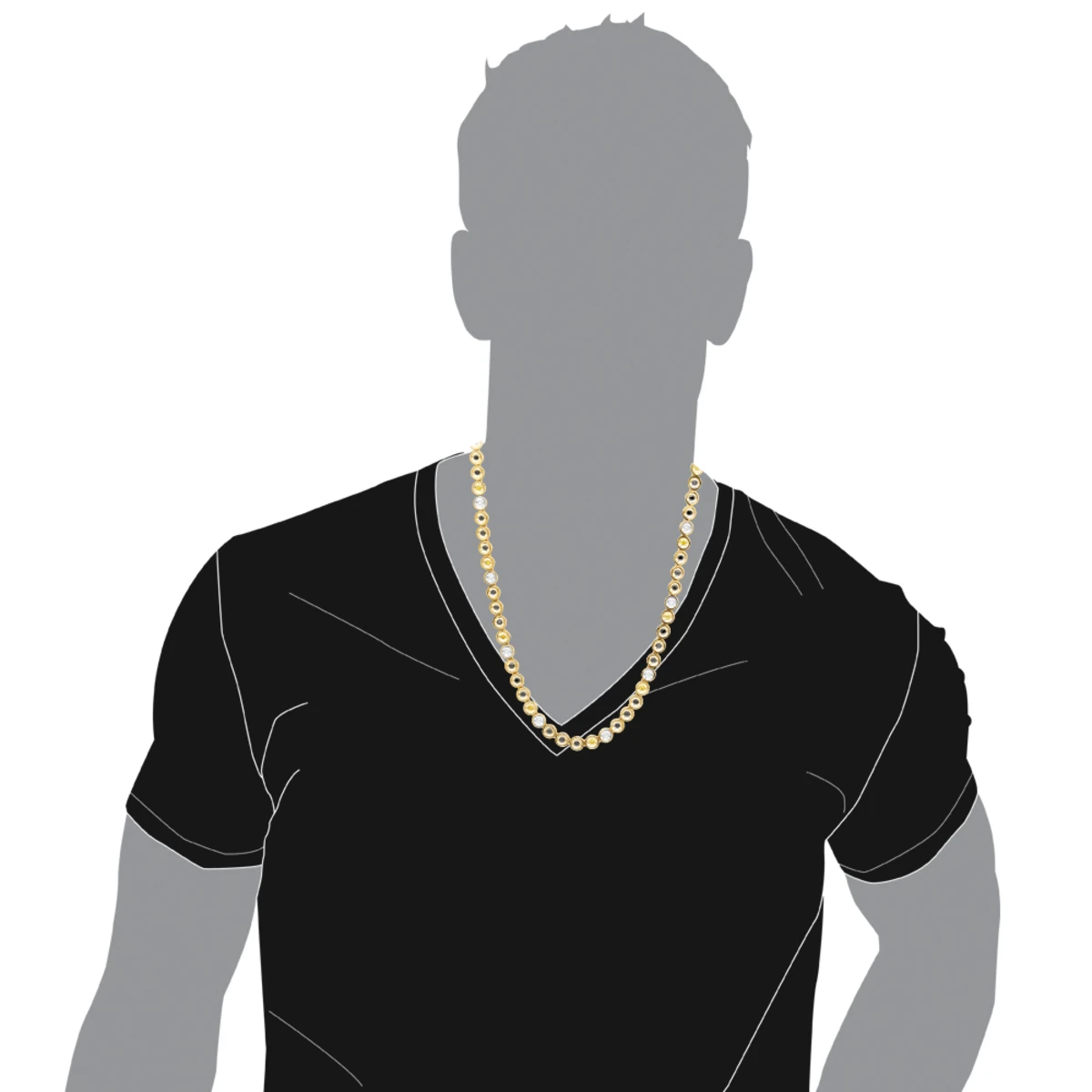 LUXURMAN 10K Yellow Gold White Yellow Black Diamond Necklace For Men 5.5ct Chain 5 LUXURMAN 10K Yellow Gold White Yellow Black Diamond Necklace For Men 5.5ct Chain - Image 5