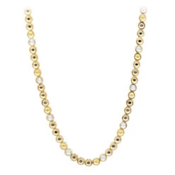 LUXURMAN 10K Yellow Gold White Yellow Black Diamond Necklace For Men 5.5ct Chain