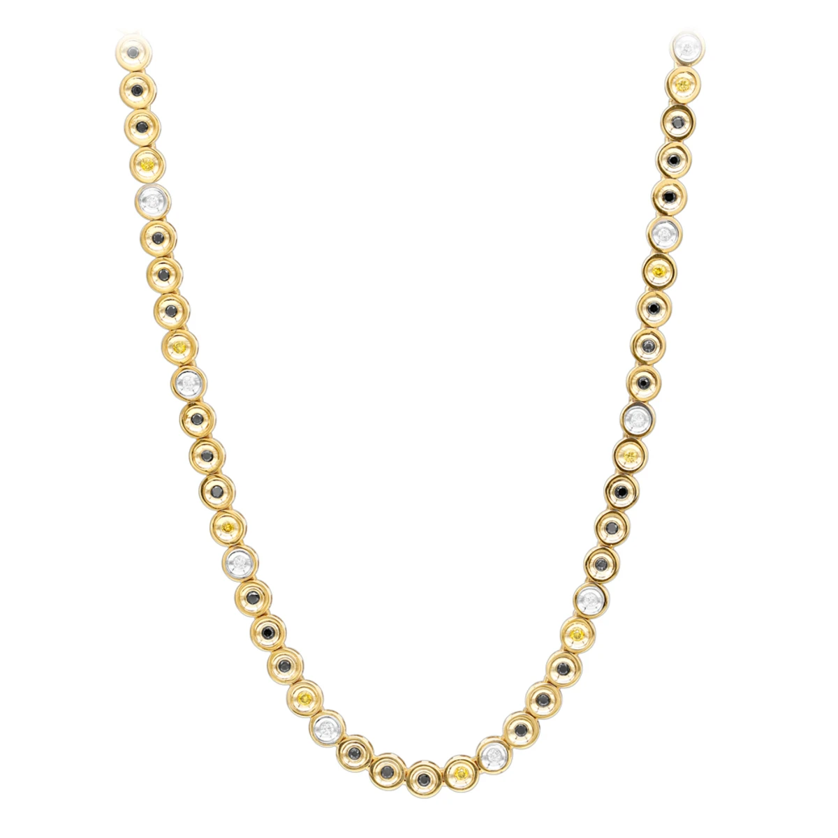LUXURMAN 10K Yellow Gold White Yellow Black Diamond Necklace For Men 5.5ct Chain 1 LUXURMAN 10K Yellow Gold White Yellow Black Diamond Necklace For Men 5.5ct Chain