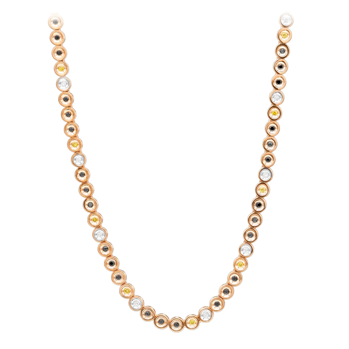 LUXURMAN 10K Yellow Gold White Yellow Black Diamond Necklace For Men 5.5ct Chain 3 LUXURMAN 10K Yellow Gold White Yellow Black Diamond Necklace For Men 5.5ct Chain - Image 3