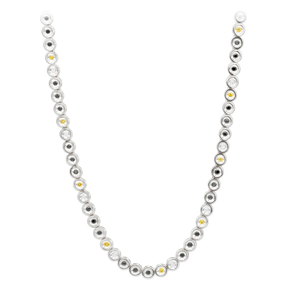 LUXURMAN 10K Yellow Gold White Yellow Black Diamond Necklace For Men 5.5ct Chain 2 LUXURMAN 10K Yellow Gold White Yellow Black Diamond Necklace For Men 5.5ct Chain - Image 2