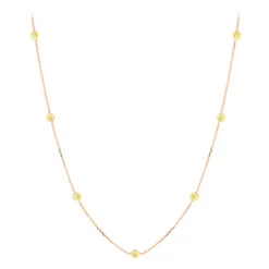 Luxurman 14K Yellow Gold Chain Necklace With Yellow Diamonds By The Yard 0.7ct -Luxurman luxurman 14k gold chain necklace with yellow diamonds by the yard 07ct ro