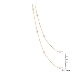 Luxurman 14K Rose Gold Chain With Diamonds By The Yard Necklace 1.5ct -Luxurman luxurman 14k gold chain with diamonds by the yard 15ct rulerro