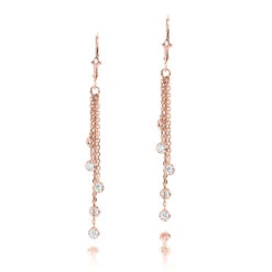 Luxurman 14K White Gold Chandelier Earrings With Diamonds By The Yard 1 Carat -Luxurman luxurman 14k gold chandelier earrings with diamonds by the yard 1 carat ro