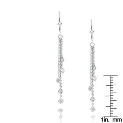 Luxurman 14K White Gold Chandelier Earrings With Diamonds By The Yard 1 Carat -Luxurman luxurman 14k gold chandelier earrings with diamonds by the yard 1 carat rulerwh