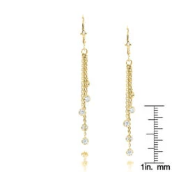 Luxurman 14K White Gold Chandelier Earrings With Diamonds By The Yard 1 Carat -Luxurman luxurman 14k gold chandelier earrings with diamonds by the yard 1 carat rulerye