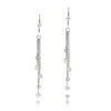 Luxurman 14K White Gold Chandelier Earrings With Diamonds By The Yard 1 Carat