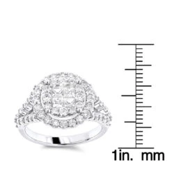 Luxurman 14K White Gold Diamond Engagement Ring 2ct Princess Cut Round Diamonds 11 Luxurman 14K White Gold Diamond Engagement Ring 2ct Princess Cut Round Diamonds -Luxurman luxurman 14k gold diamond engagement ring 2ct princess cut round diamonds rulerwh