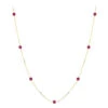 Luxurman 14K Yellow Gold Ladies Chain Necklace With Rubies By The Yard 1.6ct 16in