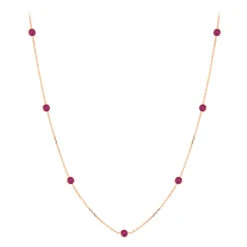 Luxurman 14K Yellow Gold Ladies Chain Necklace With Rubies By The Yard 1.6ct 16in 9 Luxurman 14K Yellow Gold Ladies Chain Necklace With Rubies By The Yard 1.6ct 16in -Luxurman luxurman 14k gold ladies chain necklace with rubies by the yard 16ct 16in ro