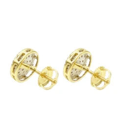 Luxurman 14K Yellow Gold Pave Round Diamond Cluster Earrings Studs 1/2 Carat -Luxurman luxurman 14k gold pave round diamond cluster earrings studs 12 carat backye