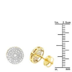 Luxurman 14K Yellow Gold Pave Round Diamond Cluster Earrings Studs 1/2 Carat -Luxurman luxurman 14k gold pave round diamond cluster earrings studs 12 carat rulerye