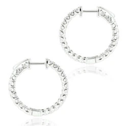 Luxurman 14K White Gold Two Carat Inside Out Diamond Hoop Earrings For Women -Luxurman luxurman 14k gold two carat inside out diamond hoop earrings for women backwh