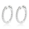 Luxurman 14K White Gold Two Carat Inside Out Diamond Hoop Earrings For Women
