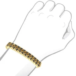 Luxurman Black Diamond 2 Row Men's Diamond Tennis Bracelet Solid 10K Black Plated Gold 7ctw -Luxurman luxurman black diamond bracelets 2 row mens diamond tennis bracelet 7ctw body yellow