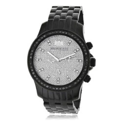 Luxurman Black Diamond Watch 2.25ct Men's