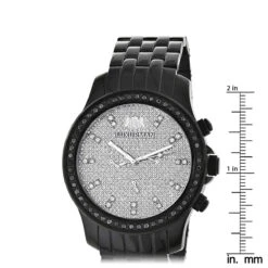 Luxurman Black Diamond Watch 2.25ct Men's -Luxurman luxurman black diamond watch 225ct mens p 44422 ruler