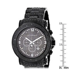 Luxurman Black Diamond Watch For Men 2ct Fully Iced Out Oversized -Luxurman luxurman black diamond watch for men 2ct fully iced out oversized ruler