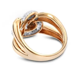 Luxurman Cocktail Love Knot Cuban Link Diamond Ring For Women 1/2ct -Luxurman luxurman cocktail rings love knot cuban link diamond ring for women 12ct backro