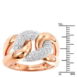 Luxurman Cocktail Love Knot Cuban Link Diamond Ring For Women 1/2ct -Luxurman luxurman cocktail rings love knot cuban link diamond ring for women 12ct rulerro