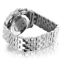 Luxurman -Luxurman luxurman designer watches unique mens white black diamond watch 325ct 2