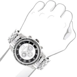 Luxurman Designer Unique Men's White & Black Diamond Watch 3.25ct -Luxurman luxurman designer watches unique mens white black diamond watch 325ct 3