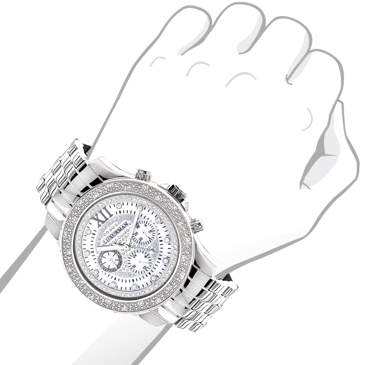 Luxurman Diamond Watch 0.25ct Men's 3 Luxurman Diamond Watch 0.25ct Men's - Image 3