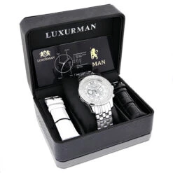 Luxurman Diamond Watch 0.25ct Men's 8 Luxurman Diamond Watch 0.25ct Men's -Luxurman luxurman diamond watch 025ct mens p 44426box
