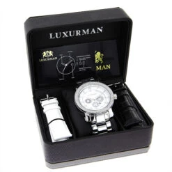 Luxurman Diamond Men's Diamond Watch 0.12ct -Luxurman luxurman diamond watches mens diamond watch 012ct p 35639 4