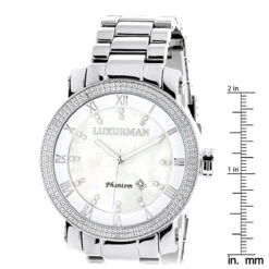 Luxurman Diamond Men's Diamond Watch 0.12ct -Luxurman luxurman diamond watches mens diamond watch 012ct p 35639 ruler