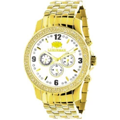 Luxurman Diamond Men's Diamond Watch 0.25ct