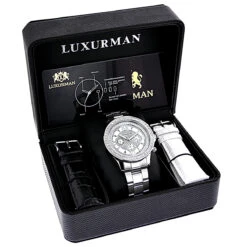 Luxurman Diamond White Gold Plated Diamond Watch 2ct -Luxurman luxurman diamond watches white gold plated diamond watch 2ct 4