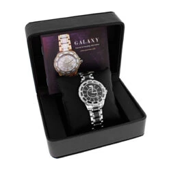 Luxurman Galaxy Midsize Diamond Watch Black Ceramic 1.25ct -Luxurman luxurman galaxy midsize diamond watch black ceramic 125ct box