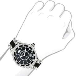 Luxurman Galaxy Midsize Diamond Watch Black Ceramic 1.25ct -Luxurman luxurman galaxy midsize diamond watch black ceramic 125ctbod