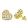 Luxurman Heart Shaped Diamond Earrings For Women 14K Yellow Gold Studs 0.76ct