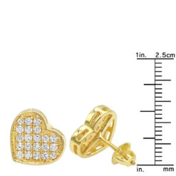 Luxurman Heart Shaped Diamond Earrings For Women 14K Yellow Gold Studs 0.76ct -Luxurman luxurman heart shaped diamond earrings for women 14k gold studs 076ct rulerye