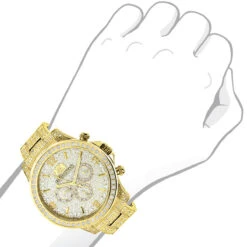 Luxurman Iced Out Men's Diamond Watch 3ct Yellow Gold Plated Liberty 7 Luxurman Iced Out Men's Diamond Watch 3ct Yellow Gold Plated Liberty -Luxurman luxurman iced out mens diamond watch 3ct yellow gold plated liberty bod