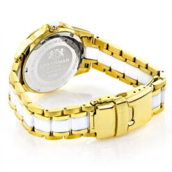 Luxurman Ladies Diamond White Ceramic Watch 1.25ct White MOP Galaxy Yellow Gold -Luxurman luxurman ladies diamond ceramic watch 125ct white mop galaxy yellow goldback