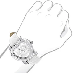 Luxurman Ladies Diamond Heart Watch 0.30ct White -Luxurman luxurman ladies diamond heart watch 030ct white p 43109bod