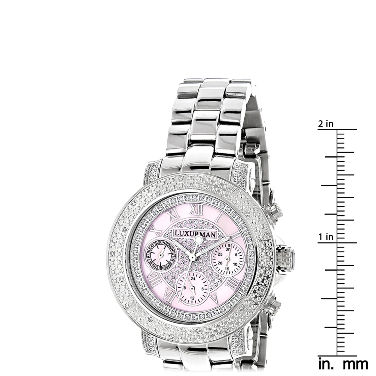 Luxurman Ladies Diamond Watch 0.3ct Pink MOP Oversized Women's Watch 5 Luxurman Ladies Diamond Watch 0.3ct Pink MOP Oversized Women's Watch - Image 5
