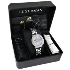 Luxurman Ladies Diamond Watch 0.3ct Pink MOP Oversized Women's Watch 7 Luxurman Ladies Diamond Watch 0.3ct Pink MOP Oversized Women's Watch -Luxurman luxurman ladies diamond watch 030ct pink p 43229box