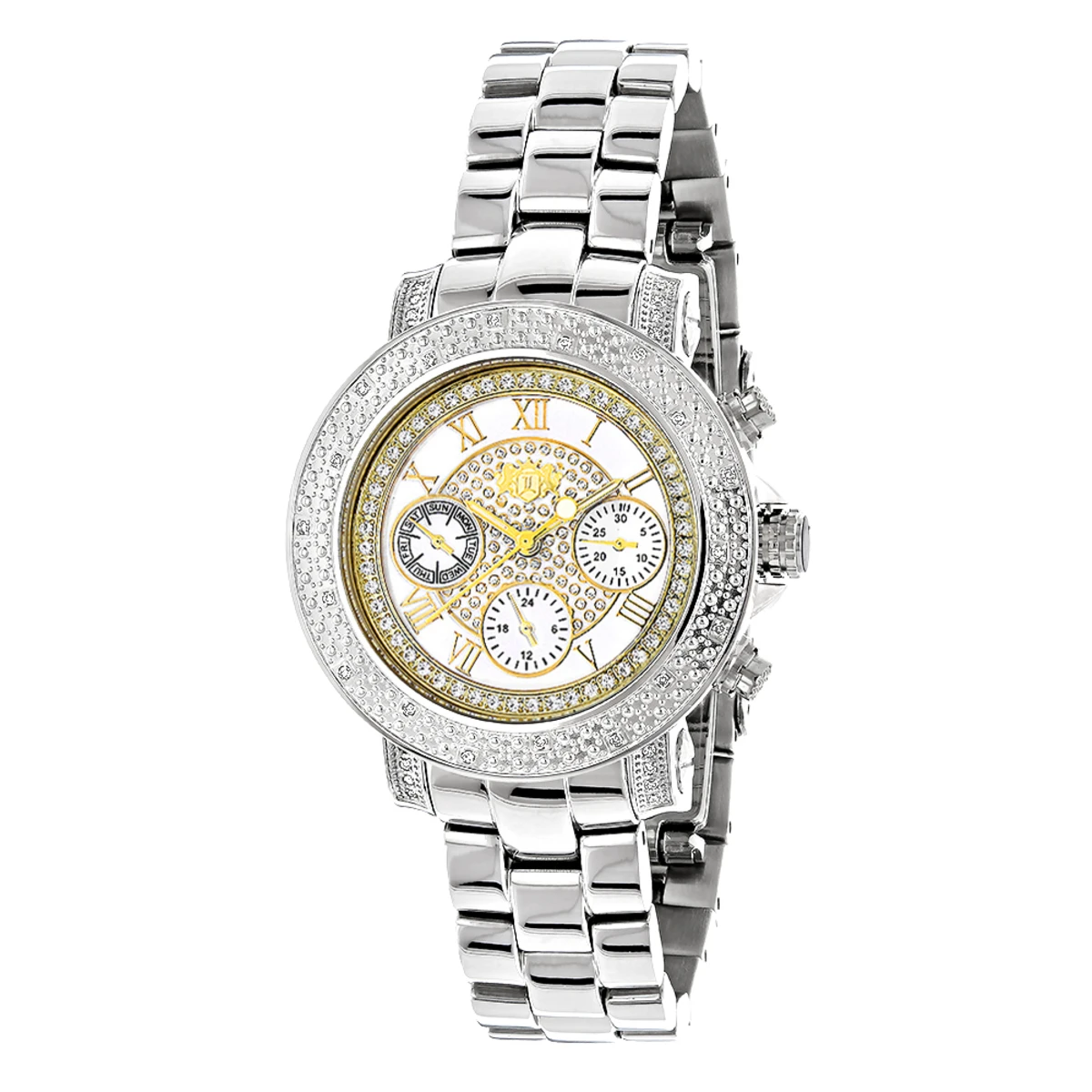 Luxurman Ladies Diamond Watch 0.3ct Two Tone 1 Luxurman Ladies Diamond Watch 0.3ct Two Tone